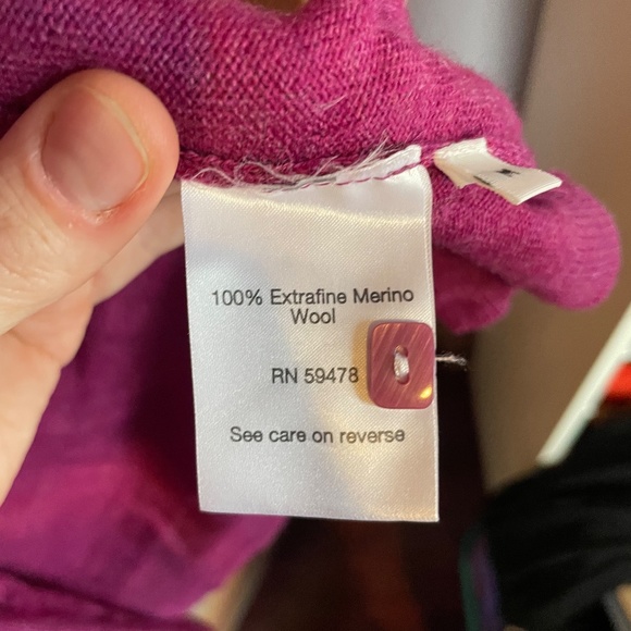 Brunella Gore Extra Fine Merino Wool Cardigan, Fuchsia, Medium - Picture 2 of 2
